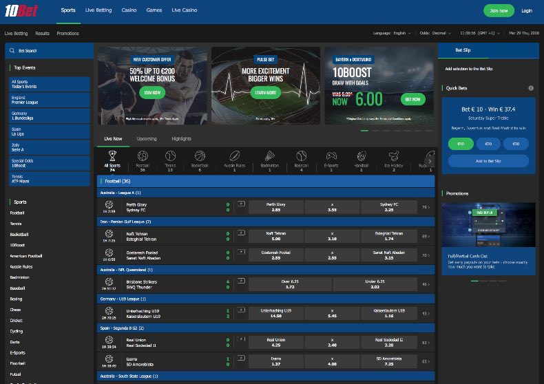 10Bet review - odds, offers and campaign!