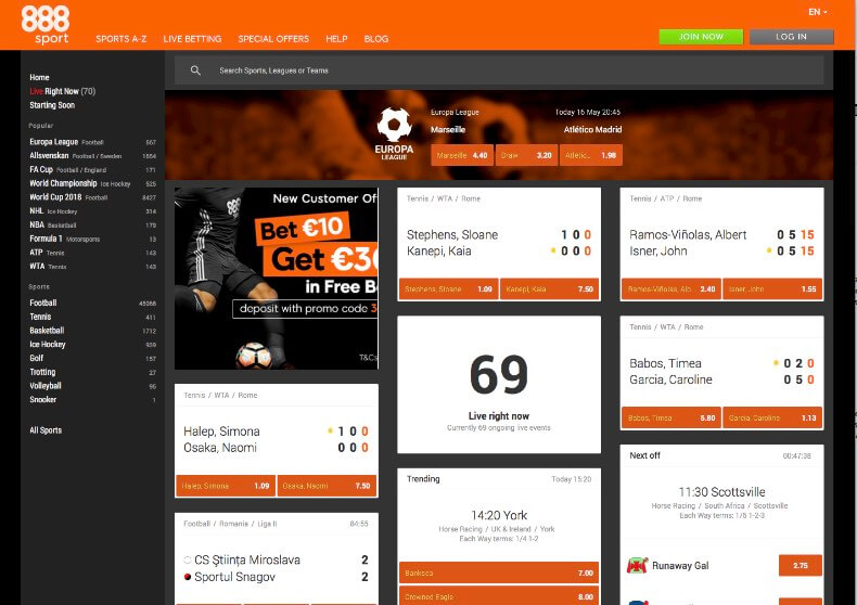 888sport odds and sports betting!