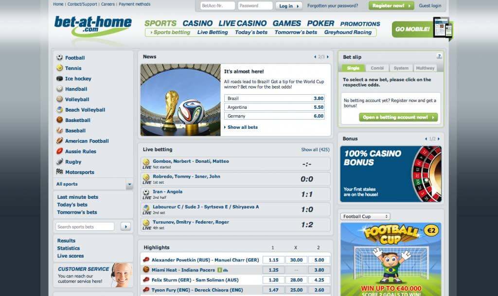 Bet-at-home odds and online betting
